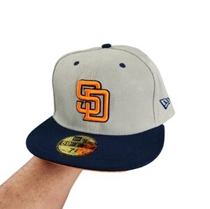 New Era Cap 59Fifty X San Diego Padres MLB Authentic 5950 Fitted hat SZ 7 3/8